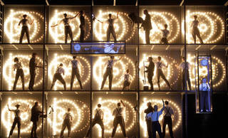 Ensemble in 'Spaceship' at the dress rehearsal of Einstein on the Beach